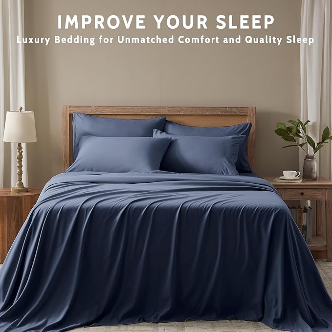 Cooling Bed Sheet Set - King - 16 in Deep Pocket - 6 Piece