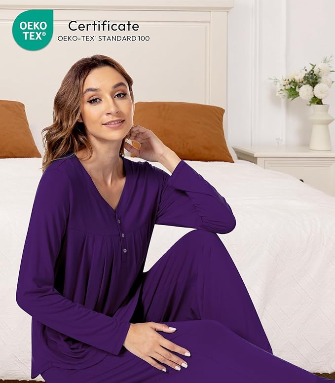 Women's Bamboo Pants Pajama Set - Long Sleeve - 2 Piece