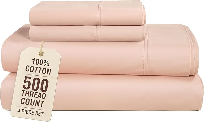 100% Cotton Bed Sheet Set - Twin - 4 Piece