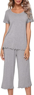 Bamboo Capri Pajama Set - Short Sleeve - 2 Piece