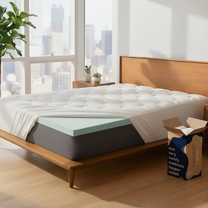 Memory Foam Cooling Mattress Topper - King