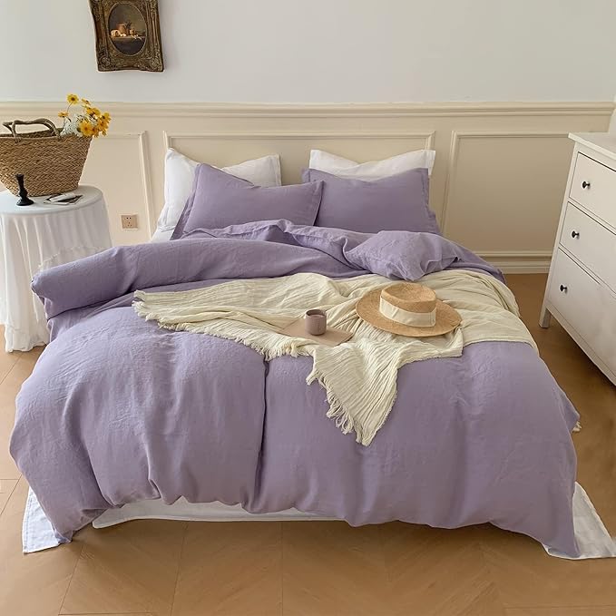 Linen Duvet Cover Set - King - 3 Piece