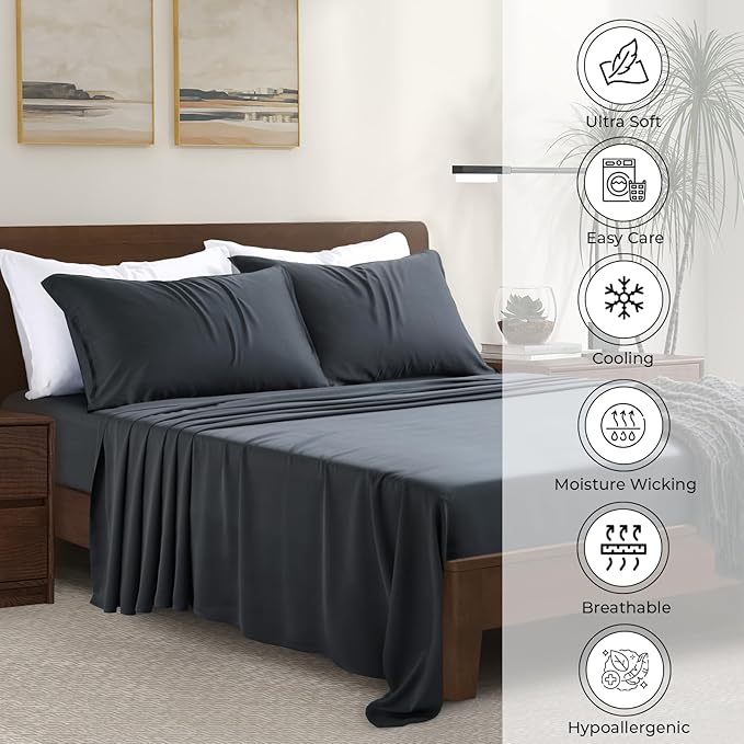 Bamboo Cooling Pillowcase Set - Queen - 2 Piece