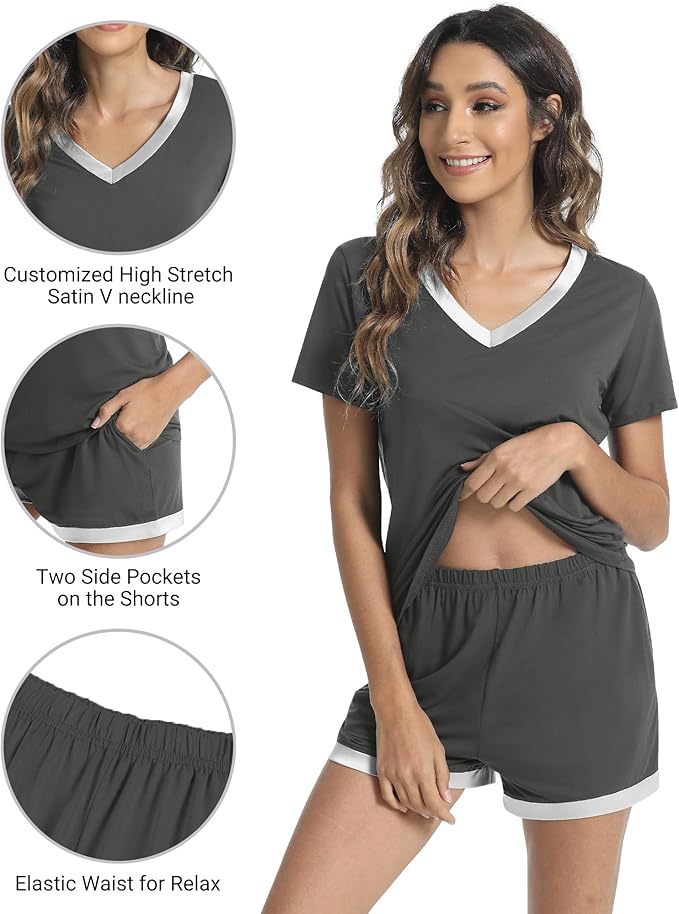 Women's Bamboo Cooling Pajama Set - Short Sleeve - 2 Piece