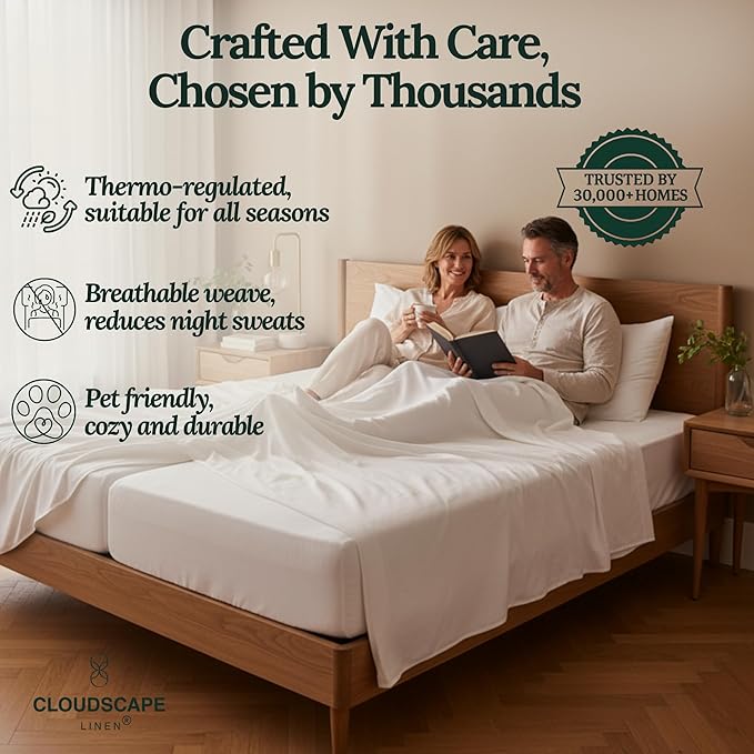 Linen Bed Sheet Set - Split King - 5 Piece