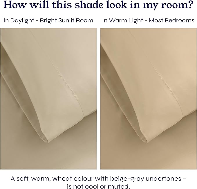100% Cotton Pillowcase Set - King - 2 Piece