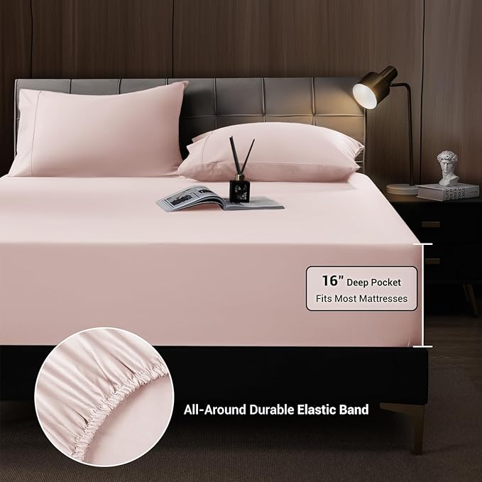 Bamboo Cooling Bed Sheet Set - King - 4 Piece