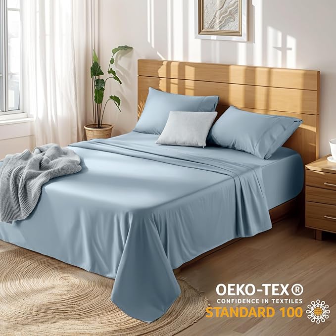100% Cotton Bed Sheet Set - Full - 4 Piece