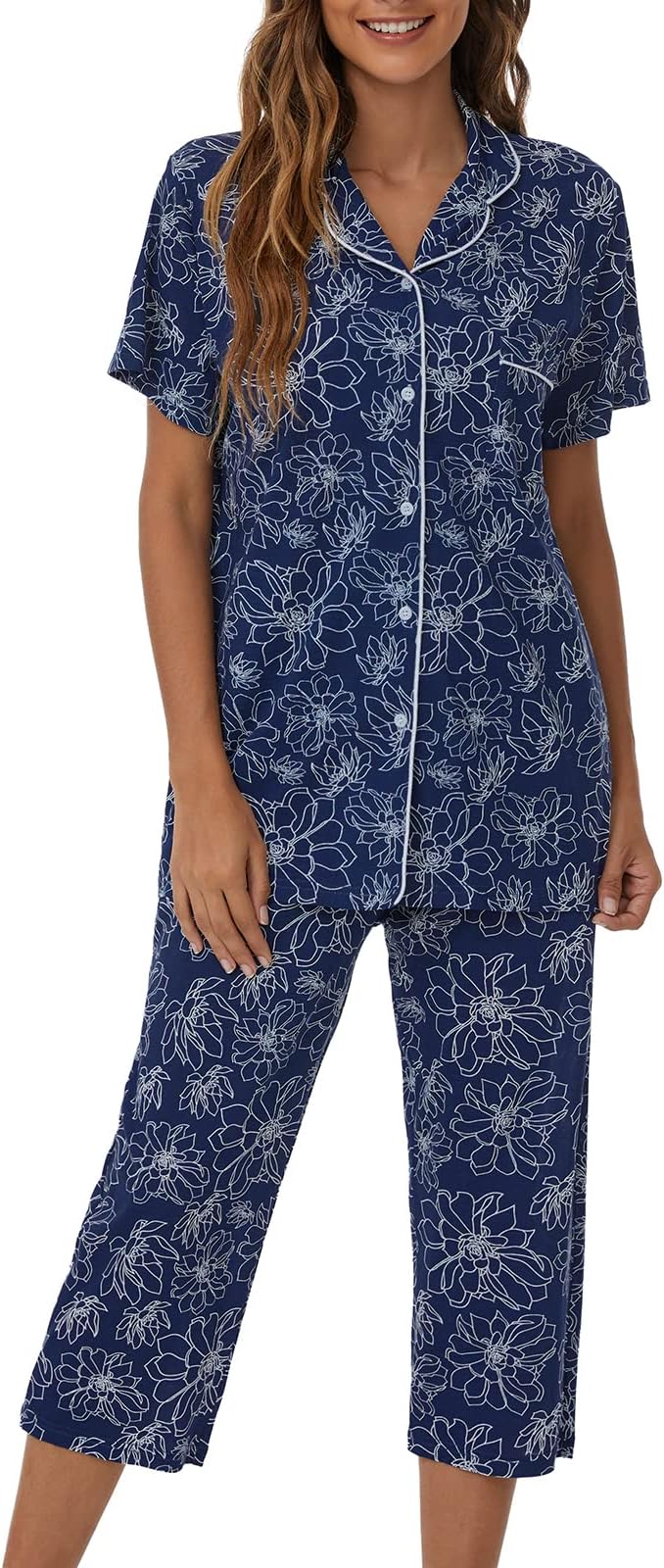 Capri Pajama Set - Short Sleeve - 2 Piece