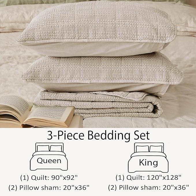 100% Cotton Quilt Set - Queen - 3 Piece