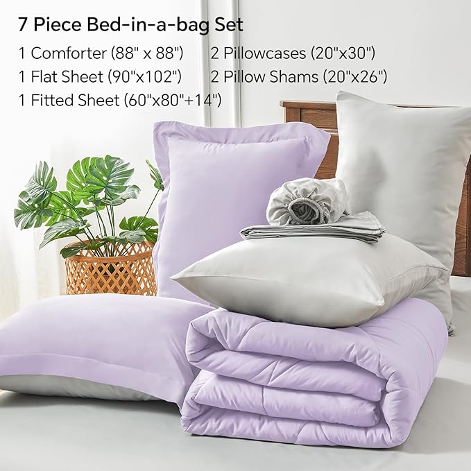 Microfiber Comforter Set - Queen - 7 Piece