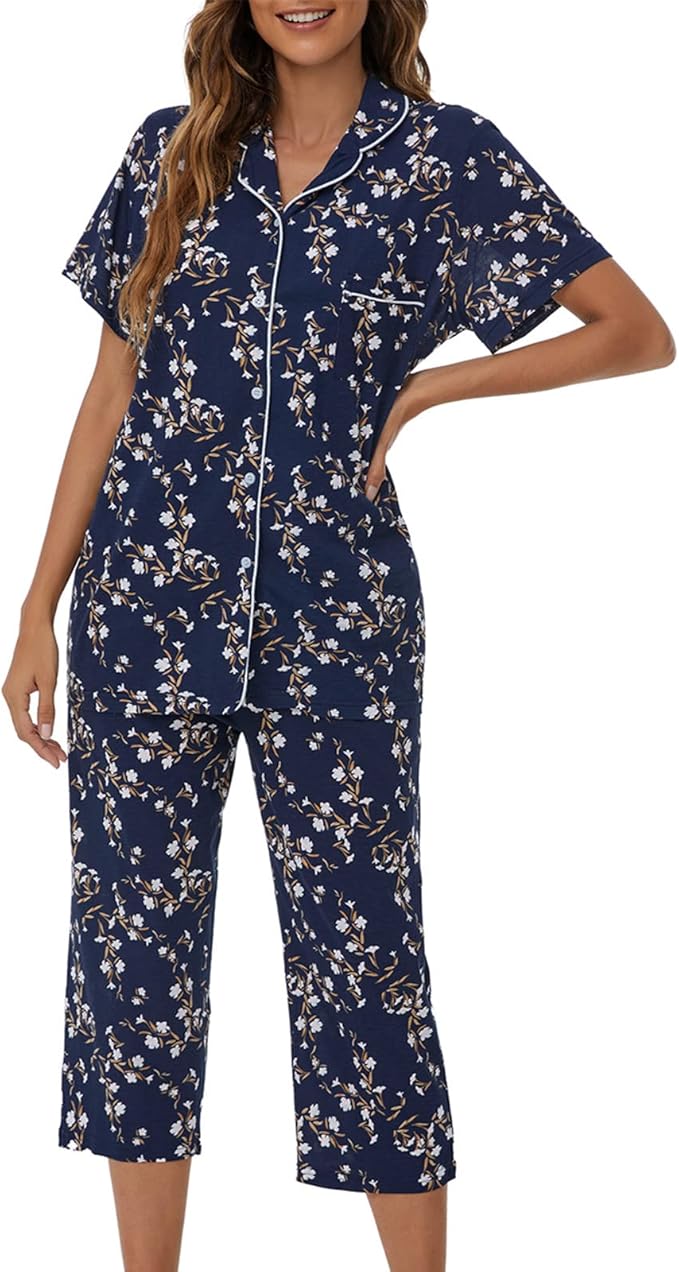 Capri Pajama Set - Short Sleeve - 2 Piece