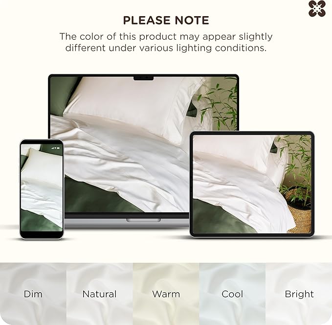 Bamboo Cooling Bed Sheet Set - King - 18 in Deep Pocket - 4 Piece