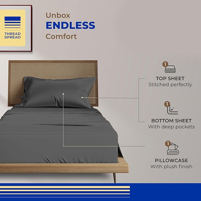 Cooling Bed Sheet Set - Twin XL - 16 in Deep Pocket - 3 Piece