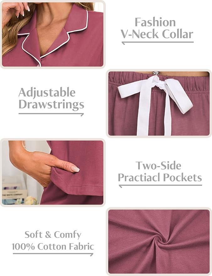Women's Pajama Set - Short Sleeve - 2 Piece