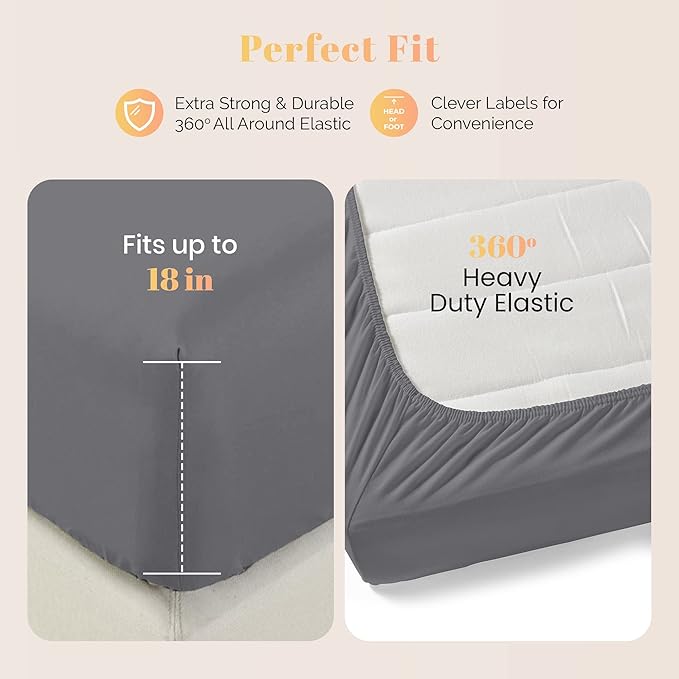 Cooling Bed Sheet Set - Twin XL - 16 in Deep Pocket - 3 Piece