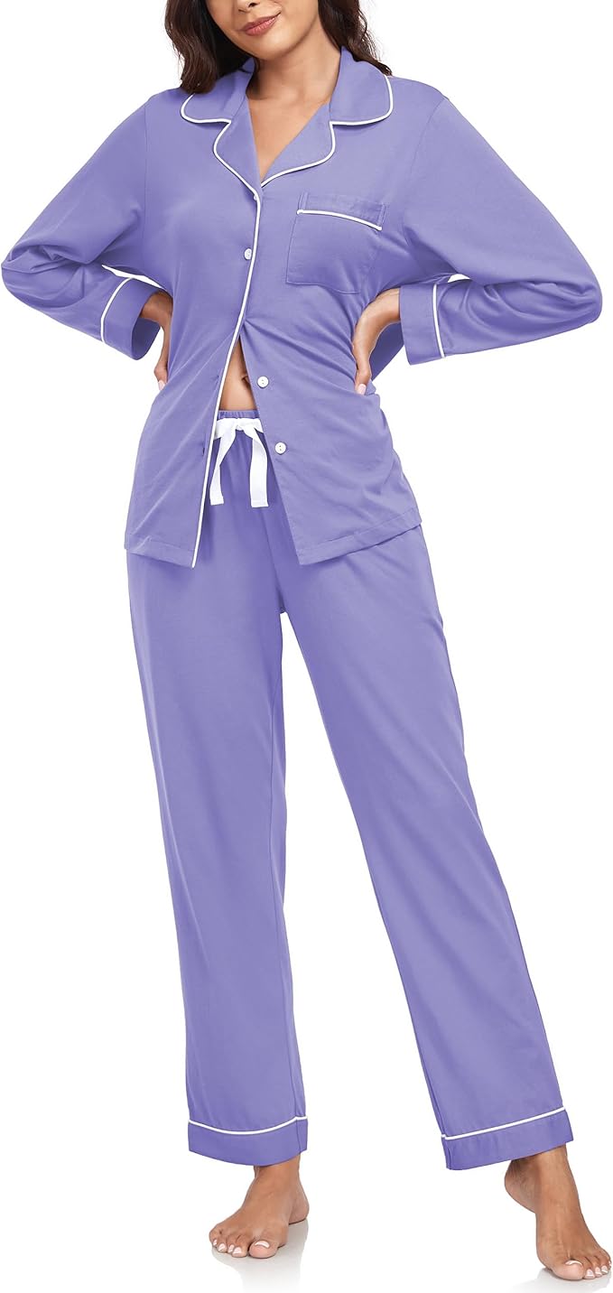 Women's 100% Cotton Pajama Set - Long Sleeve - 2 Piece