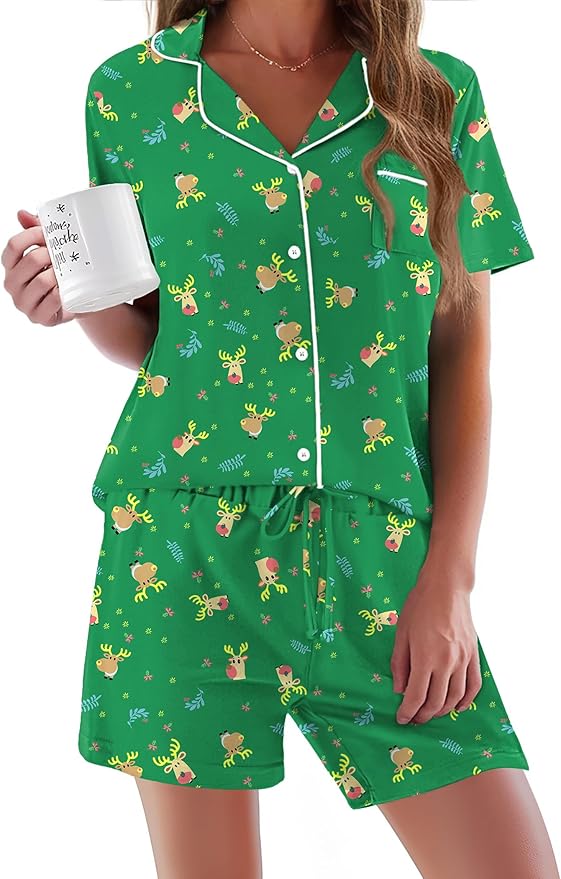 Women's Pajama Set - Short Sleeve - 2 Piece