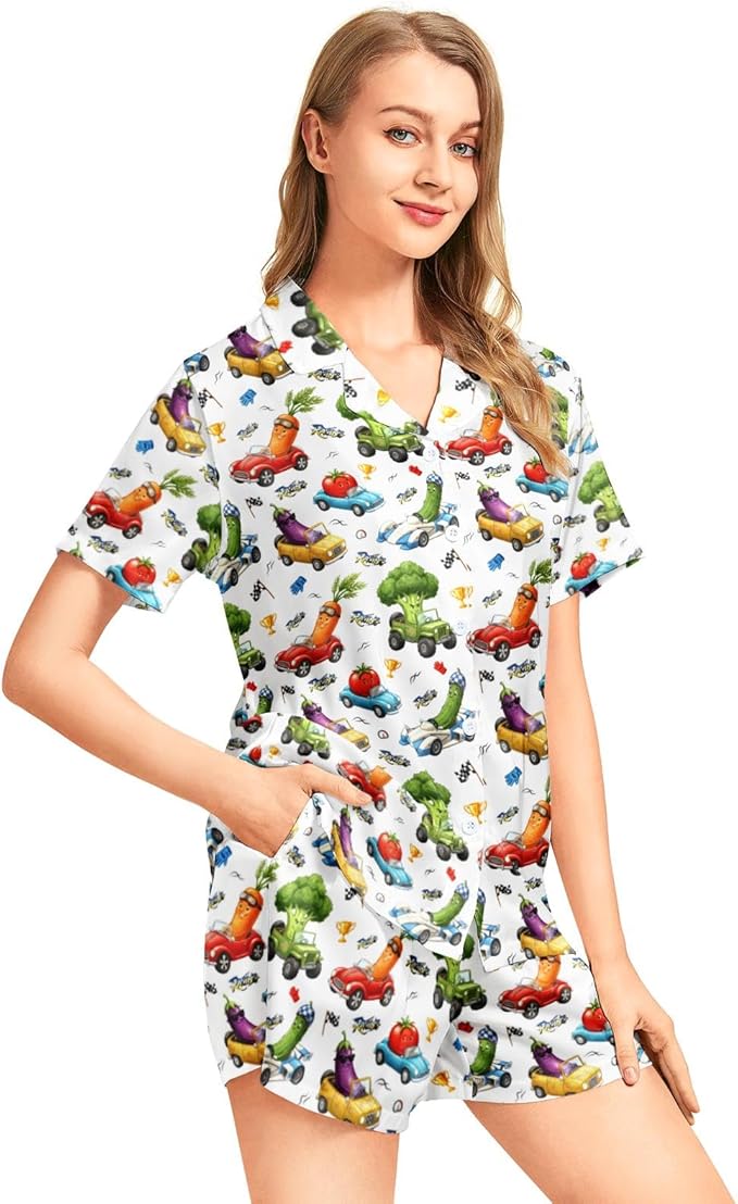 Women's Pajama Set - Short Sleeve - 2 Piece