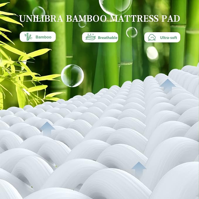 Bamboo Cooling Mattress Pad - King