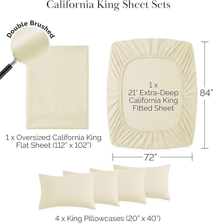 Microfiber Bed Sheet Set - California King - 4 Piece