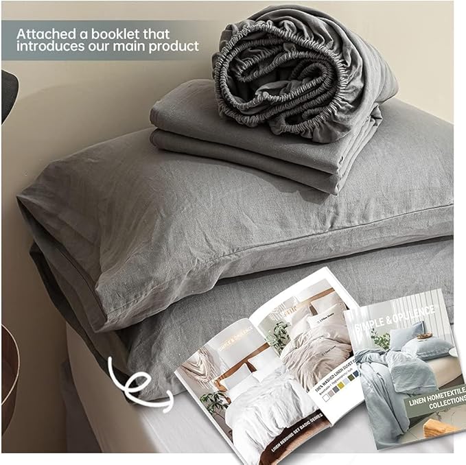 Linen Bed Sheet Set - Full - 4 Piece