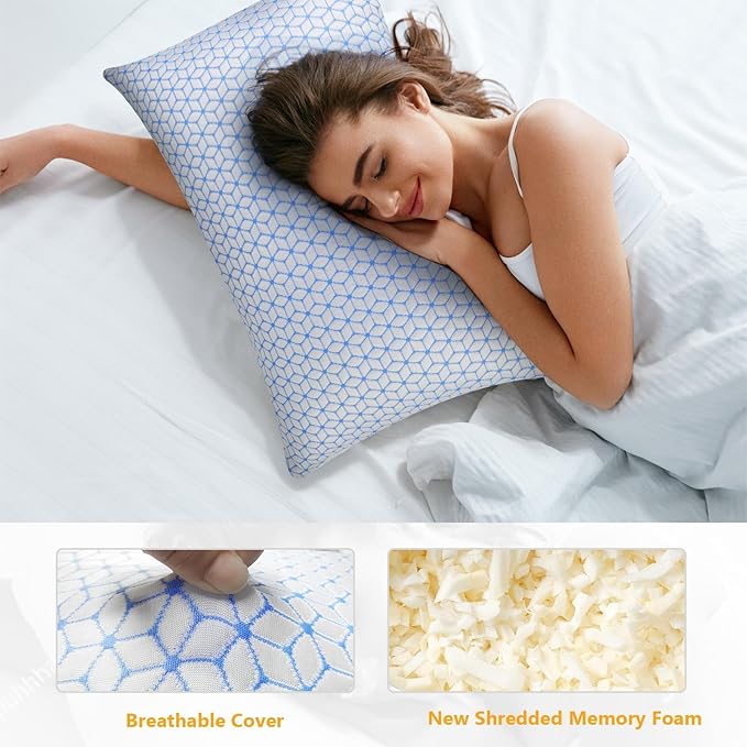 Memory Foam Cooling Bed Pillow - Queen
