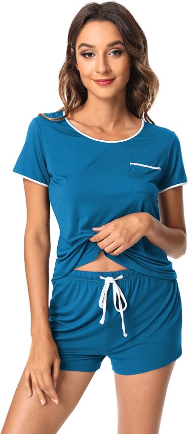 Women's Bamboo Cooling Pajama Set - Short Sleeve - 2 Piece