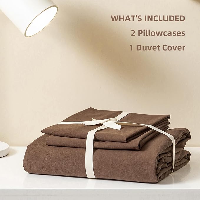 Linen Duvet Cover Set - Queen - 90 x 90 in - 3 Piece
