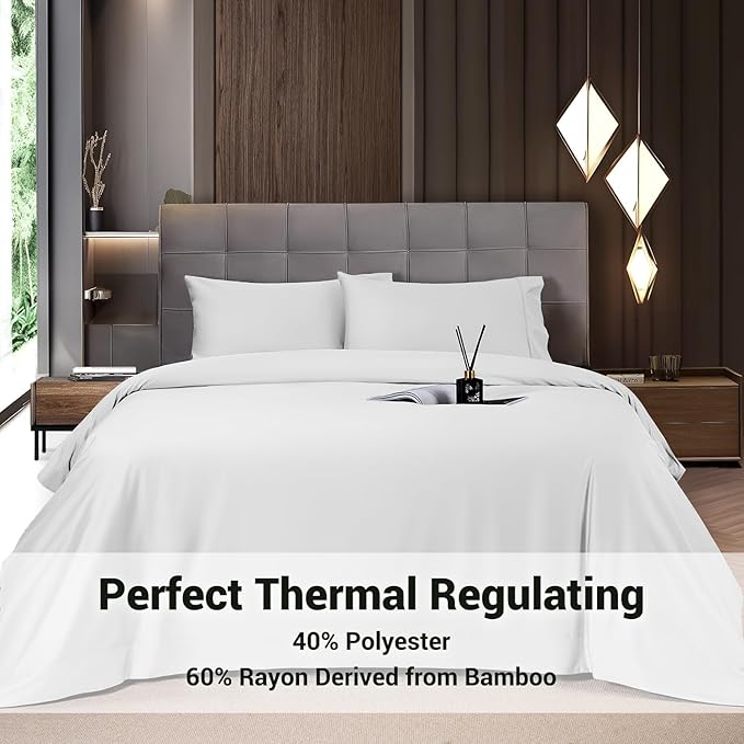 Bamboo Cooling Bed Sheet Set - Full - 4 Piece