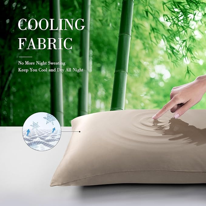 Bamboo Cooling Pillowcase Set - Queen - 20 x 30 in - 2 Pack - 2 Piece