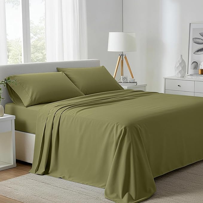 Linen Cooling Bed Sheet Set - Queen - 16 in Deep Pocket - 4 Piece