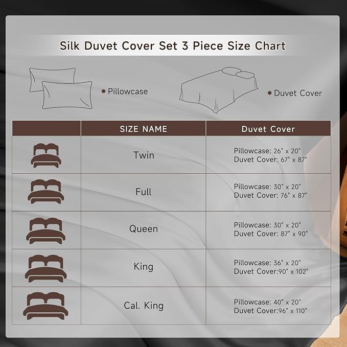 Mulberry Silk Duvet Cover Set - King - 3 Piece