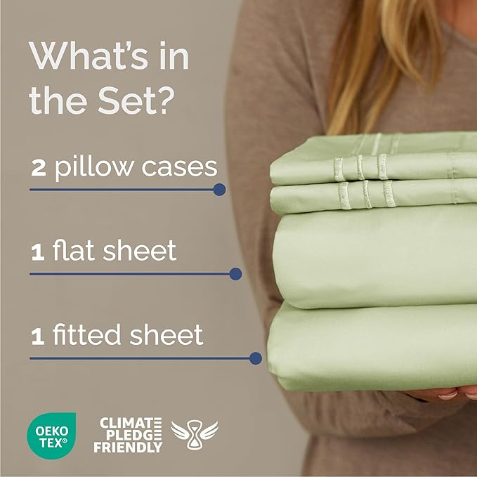 Cooling Bed Sheet Set - Queen - 4 Piece
