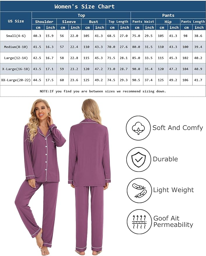 Women's Pants Pajama Set - Long Sleeve - 2 Piece