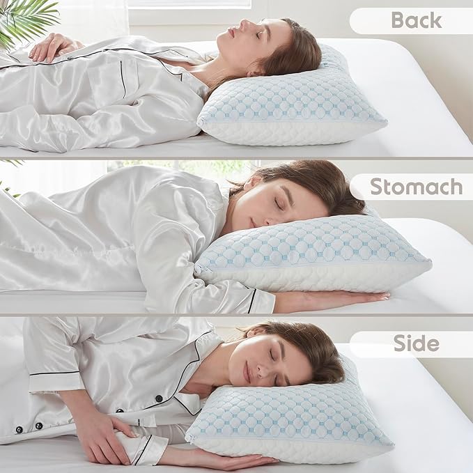 Memory Foam Cooling Bed Pillow - King - 2 Piece