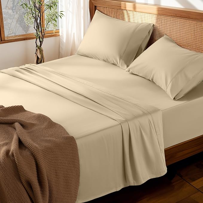 100% Cotton Bed Sheet Set - Full - 4 Piece