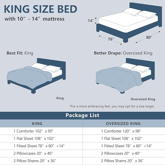 Down Alternative Comforter Set - King - 7 Piece