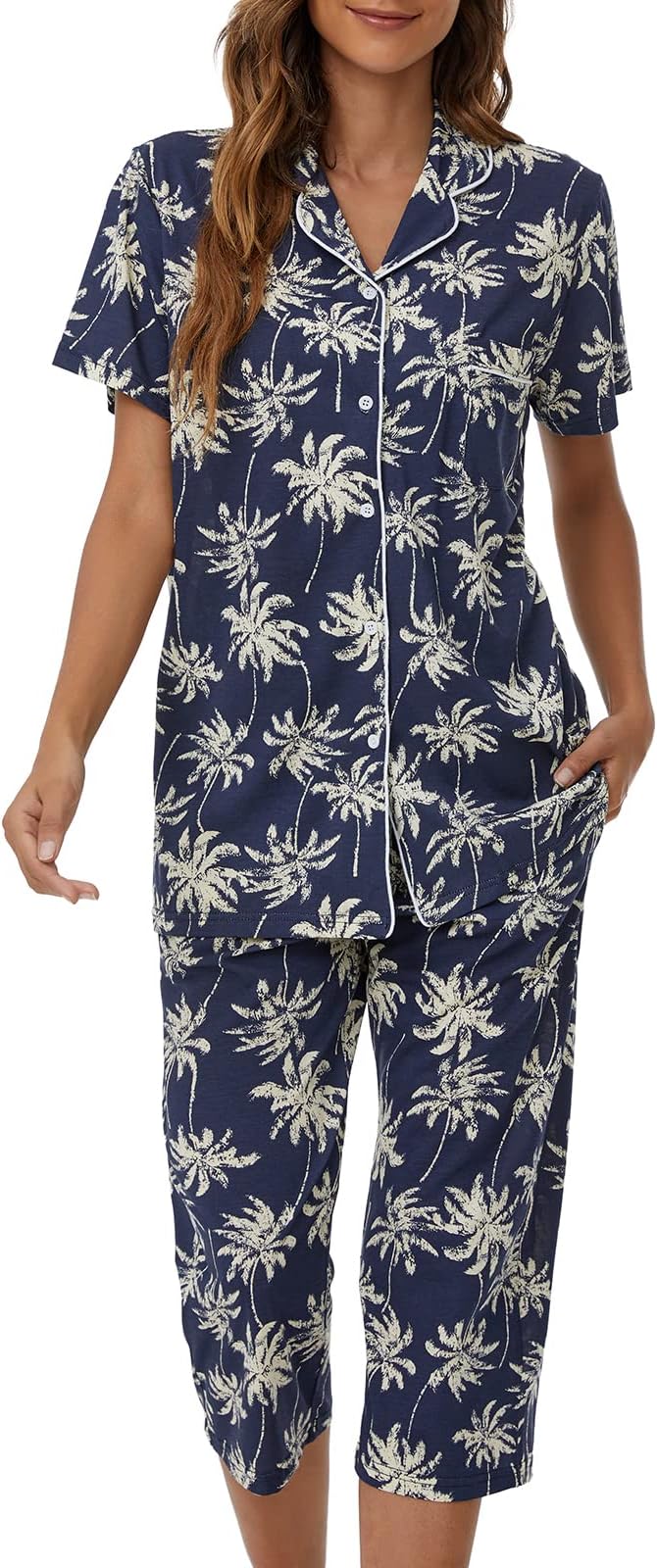 Capri Pajama Set - Short Sleeve - 2 Piece