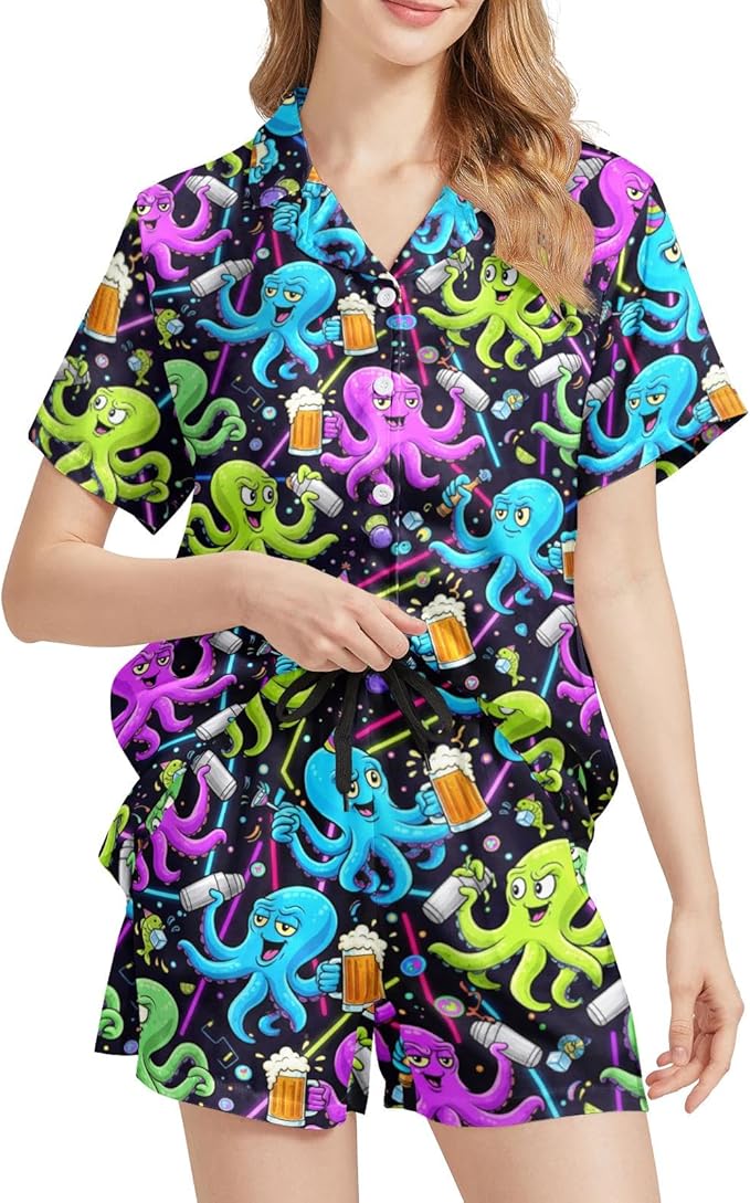 Women's Pajama Set - Short Sleeve - 2 Piece
