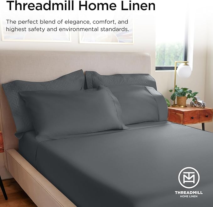 100% Cotton Cooling Bed Sheet Set - Queen - 4 Piece