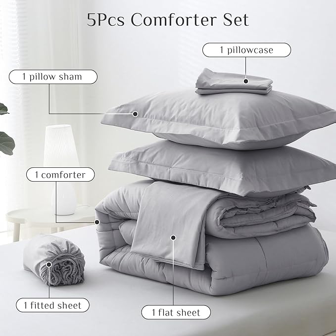 Down Alternative Comforter Set - Twin XL - 5 Piece