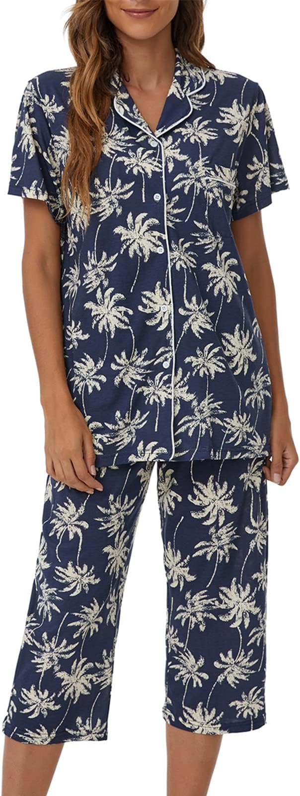 Capri Pajama Set - Short Sleeve - 2 Piece