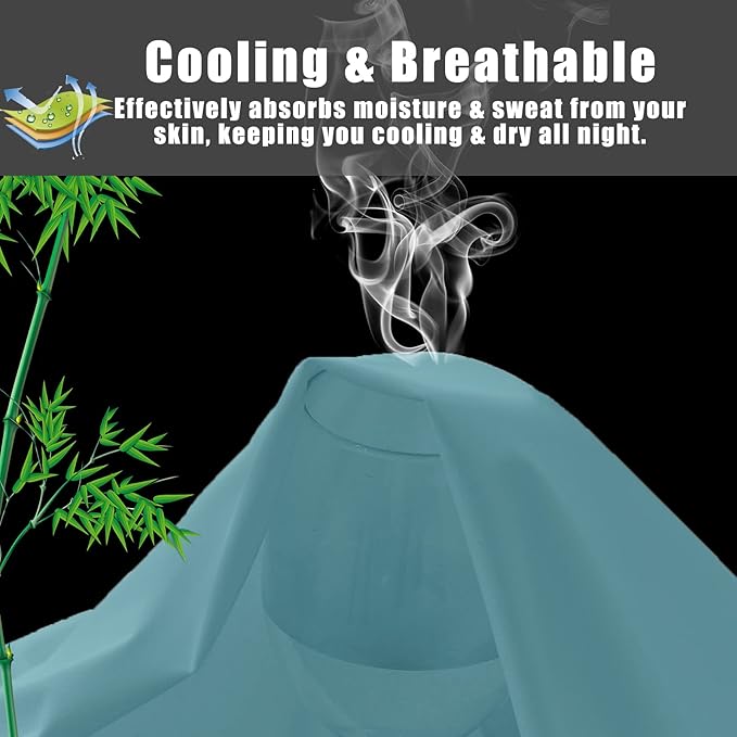 Bamboo Cooling Pillowcase Set - King - 20 x 40 in - 2 Pack - 2 Piece