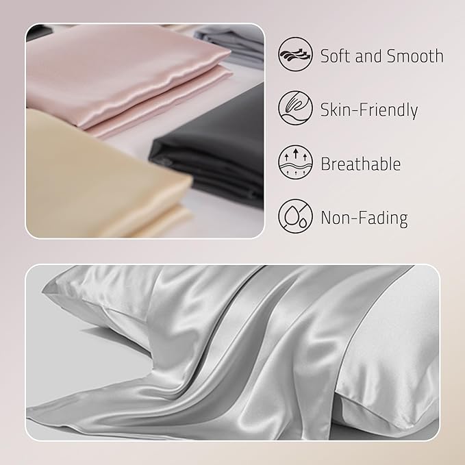 Mulberry Silk Pillowcase Set - Standard - 2 Pack - 2 Piece