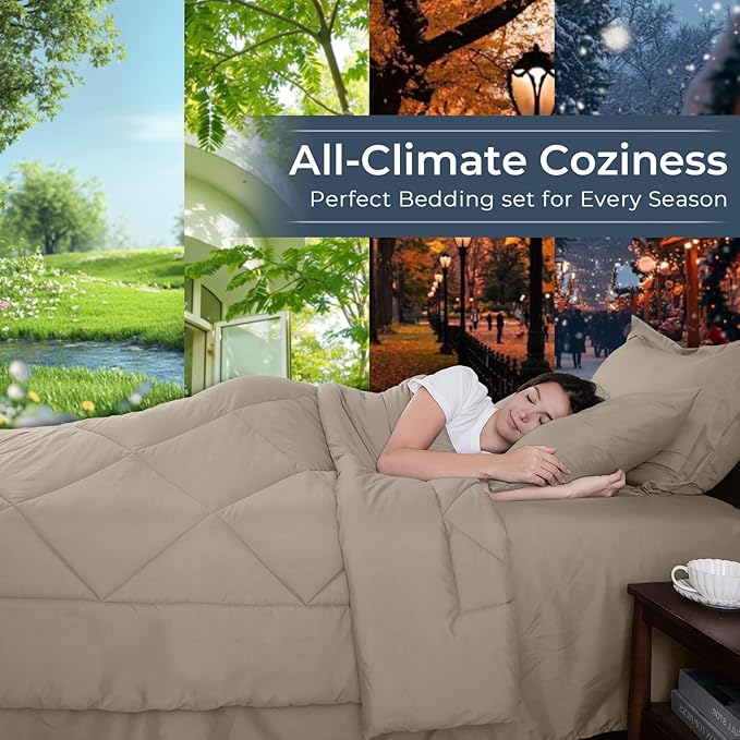 Linen Comforter Set - Full - 7 Piece