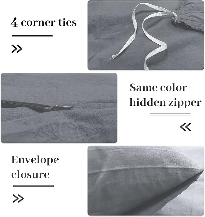 Linen Duvet Cover Set - Full - 3 Piece