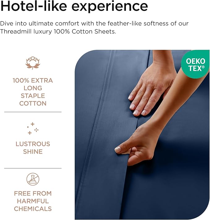 100% Cotton Cooling Bed Sheet Set - Full - 4 Piece