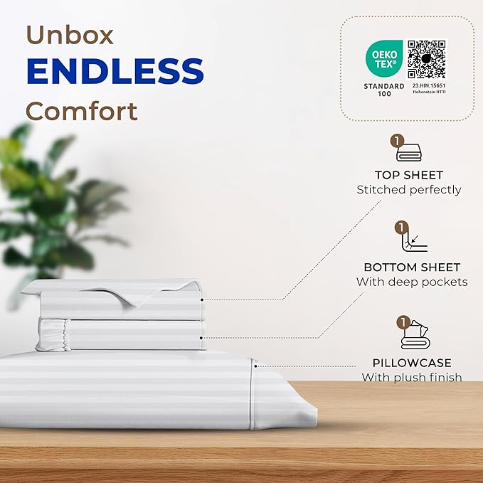 Cooling Bed Sheet Set - Twin - 16 in Deep Pocket - 3 Piece