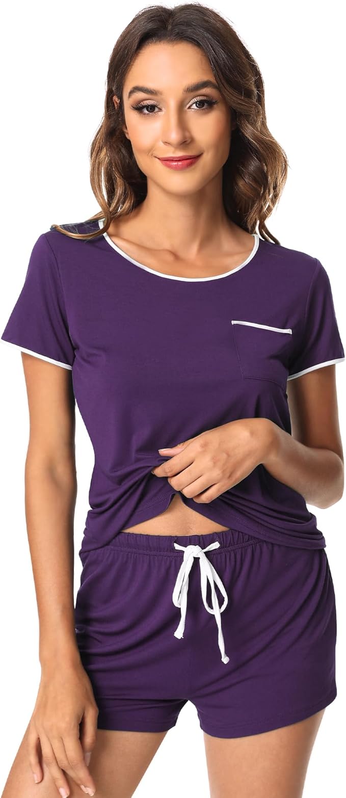 Women's Bamboo Cooling Pajama Set - Short Sleeve - 2 Piece